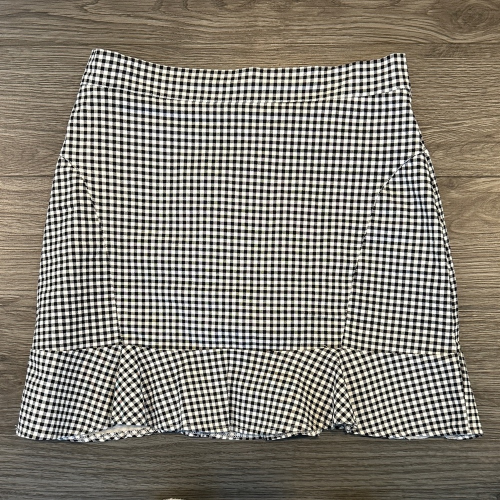 Black and White Gingham Skirt